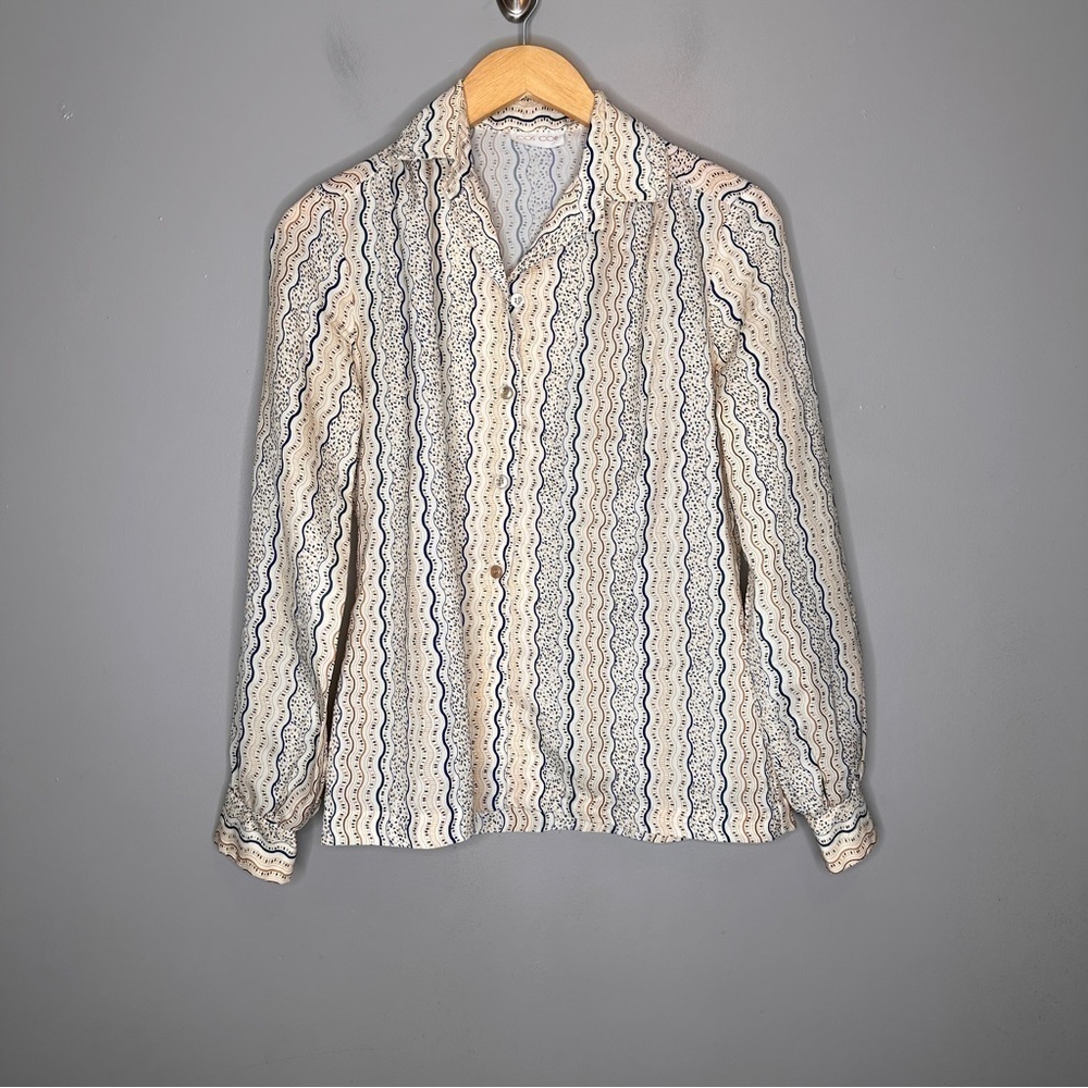 Vintage colorful cos cob button down long sleeve blouse